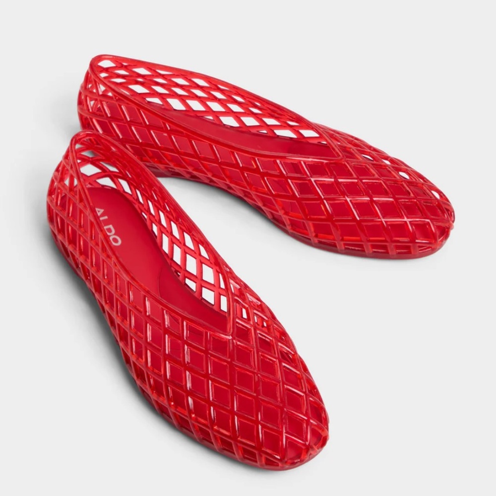 NWOT ALDO Red Jelly Flats